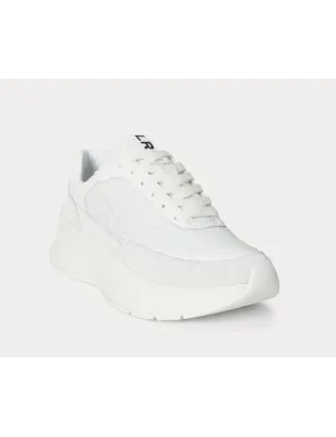 RALPH LAUREN- SNEAKER FRANKY IN PELLE BOTTIGLIATA E CAMOSCIO