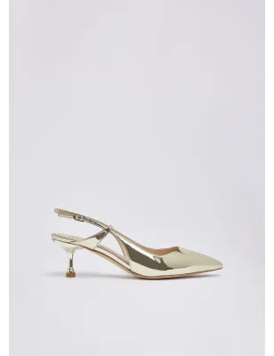 LIU JO- Sandali con tacco laminati a specchio