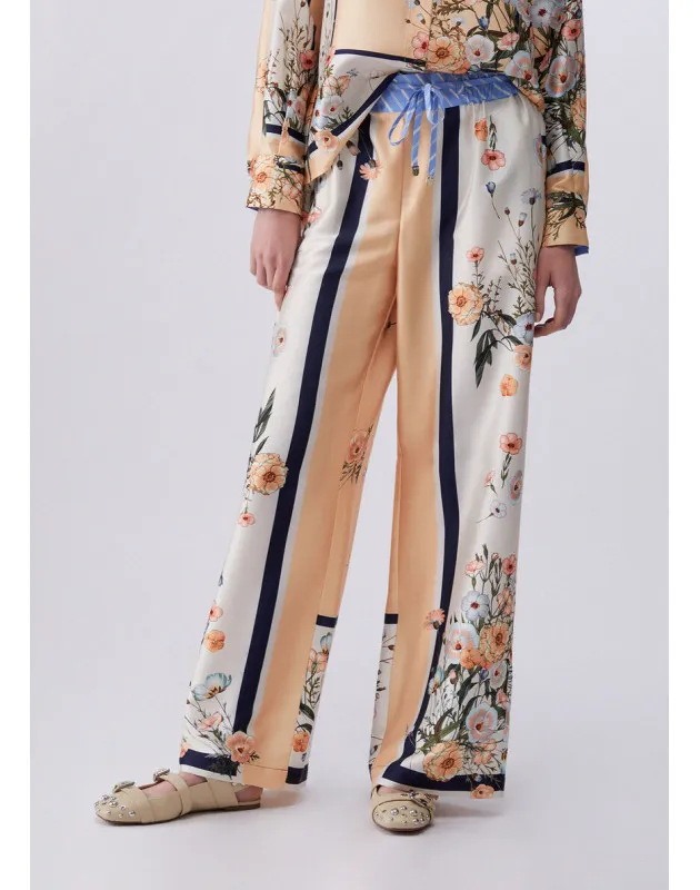 LIU JO- Pantaloni in twill stampato