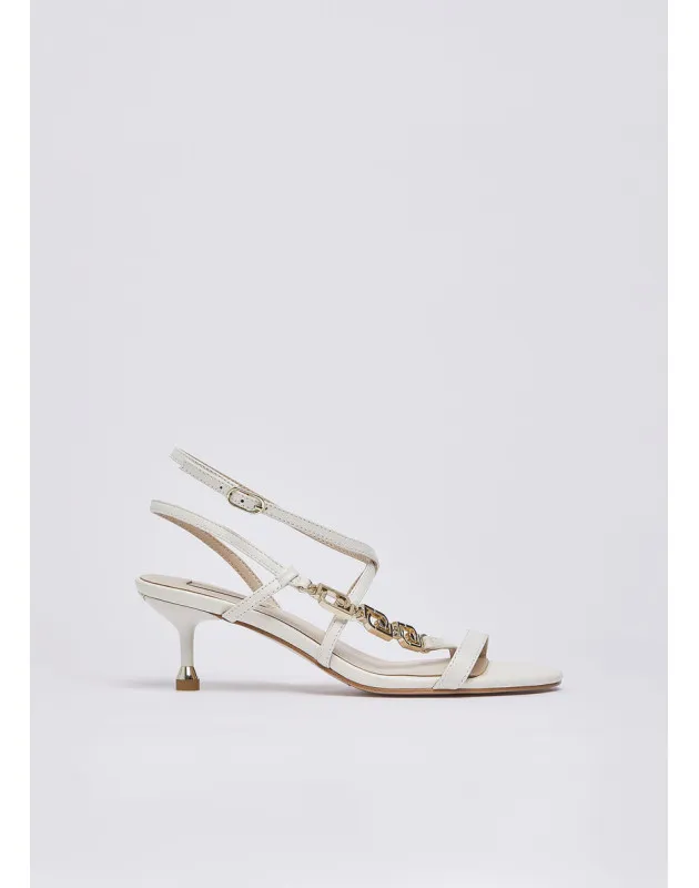 LIU JO- Sandali tacco basso e logo gioiello