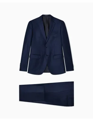 EMPORIO ARMANI- Abito monopetto in grisaglia silky finish