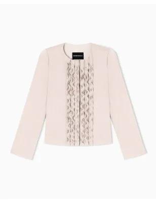 EMPORIO ARMANI- Giacca in tessuto armaturato con rouches