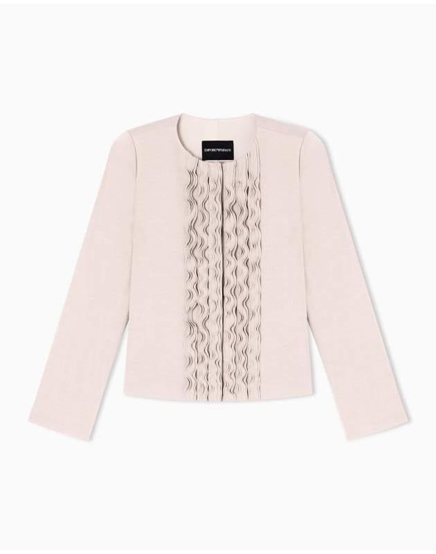 EMPORIO ARMANI- Giacca in tessuto armaturato con rouches