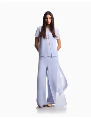 EMPORIO ARMANI- Blusa effetto 2 pezzi in tecno georgette