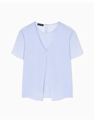 EMPORIO ARMANI- Blusa effetto 2 pezzi in tecno georgette