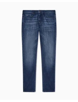EMPORIO ARMANI- Jeans J06 slim fit in denim stretch con striature