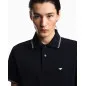 EMPORIO ARMANI- Polo slim fit in piquet stretch con micro eagle