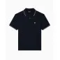 EMPORIO ARMANI- Polo slim fit in piquet stretch con micro eagle
