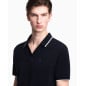 EMPORIO ARMANI- Polo con scollo V in piquet
