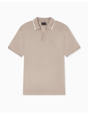 EMPORIO ARMANI- Polo con scollo V in piquet
