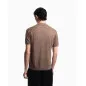 EMPORIO ARMANI- Maglia collo polo in misto lyocell punto links e rasato