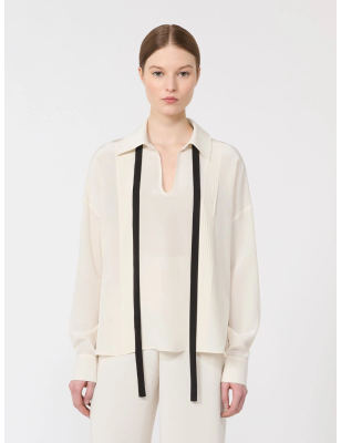 MAX MARA- Blusa in seta con cravattino