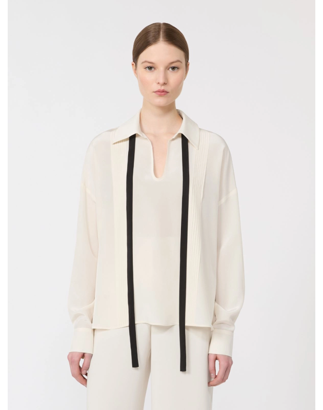 MAX MARA- Blusa in seta con cravattino