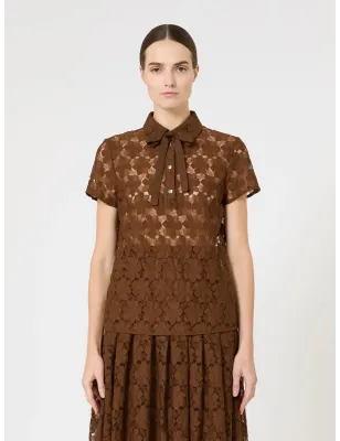 MAX MARA- T-shirt in pizzo