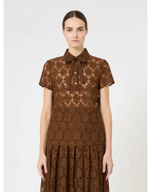 MAX MARA- T-shirt in pizzo