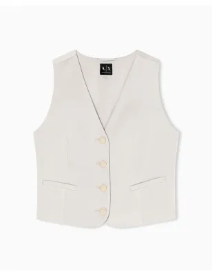 ARMANI EXCHANGE- Gilet sartoriale in raso crepe riciclato