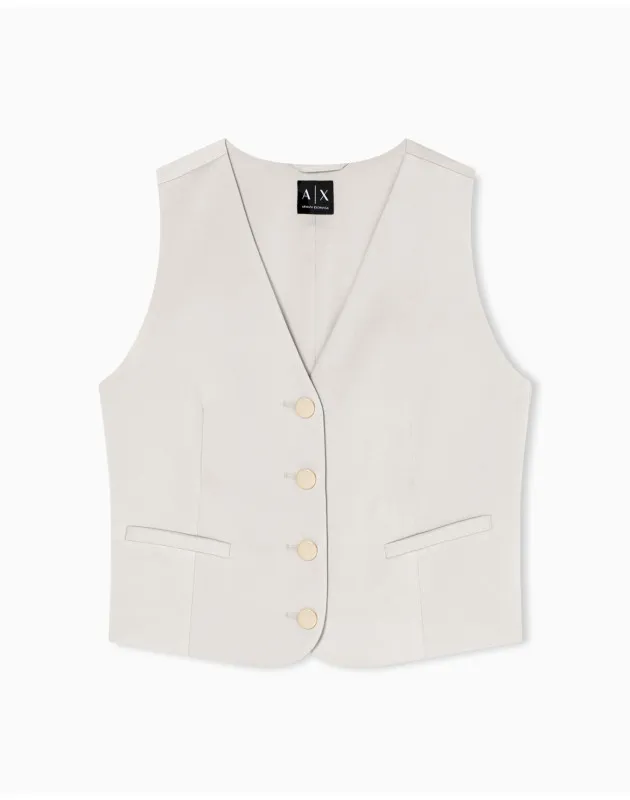 ARMANI EXCHANGE- Gilet sartoriale in raso crepe riciclato
