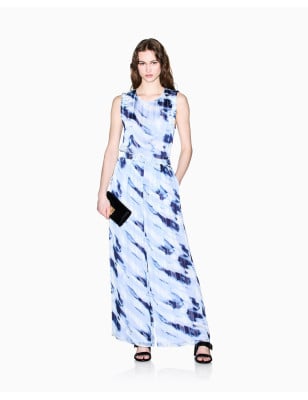 ARMANI EXCHANGE- Top Georgette Leggera a Righe Stampate