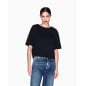 ARMANI EXCHANGE- Cropped T-Shirt basic in jersey di cotone