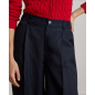 RALPH LAUREN- Pantaloni a gamba larga in twill misto lino