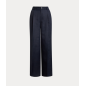 RALPH LAUREN- Pantaloni a gamba larga in twill misto lino