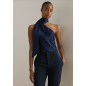 RALPH LAUREN- TOP CON SCOLLO A NASTRO IN CHARMEUSE