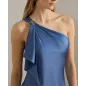 RALPH LAUREN- Abito monospalla in raso charmeuse