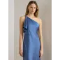 RALPH LAUREN- Abito monospalla in raso charmeuse