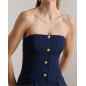 RALPH LAUREN- Abito senza spalline in cady elasticizzato con bottoni decorativi