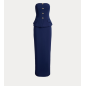RALPH LAUREN- Abito senza spalline in cady elasticizzato con bottoni decorativi