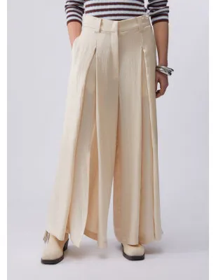 LIU JO- Pantaloni in raso con spacchetti