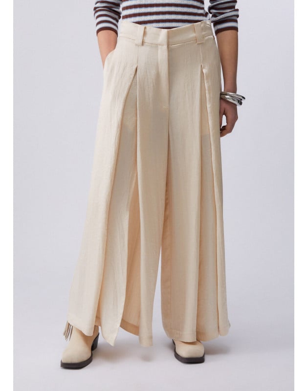 LIU JO- Pantaloni in raso con spacchetti