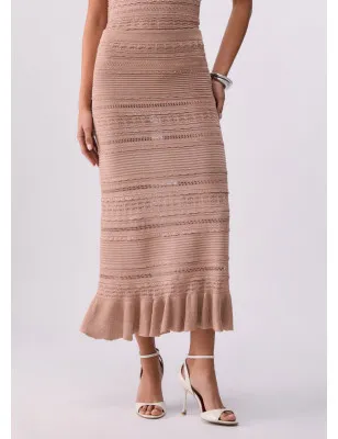 LIU JO- Gonna lunga in maglia traforata