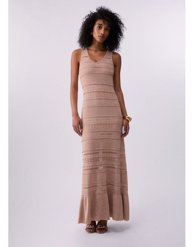 LIU JO- Abito lungo in maglia traforata