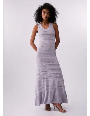 LIU JO- Abito lungo in maglia traforata