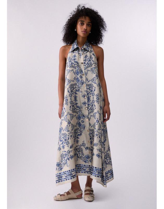 LIU JO- Abito lungo con stampa foulard