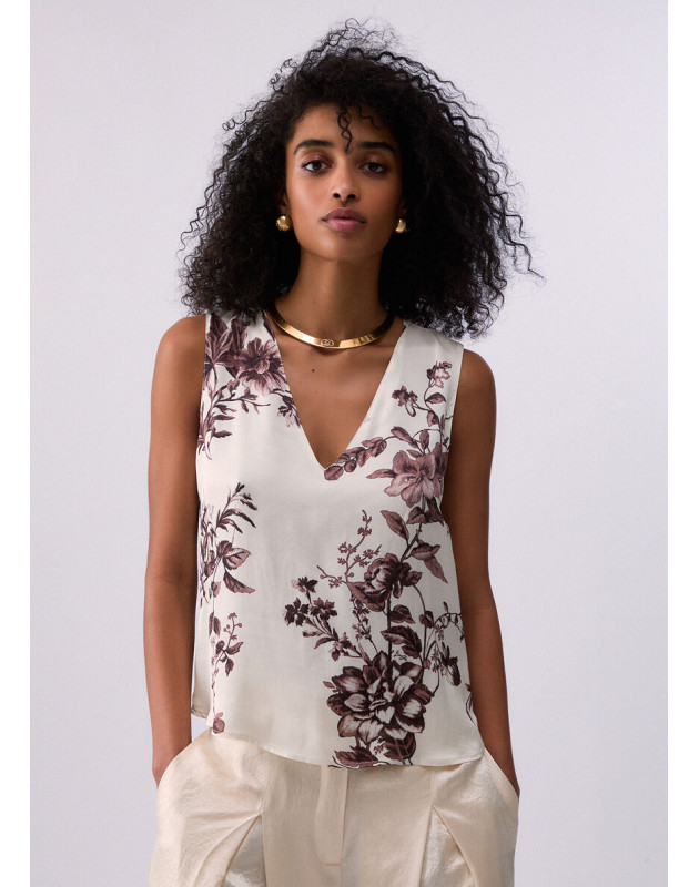 LIU JO- Top in raso stampato