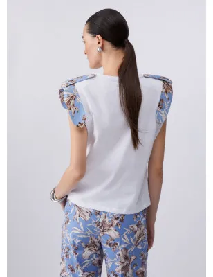 LIU JO- T-shirt con spalline imbottite