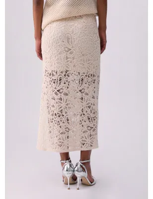 LIU JO- Gonna midi in macramè