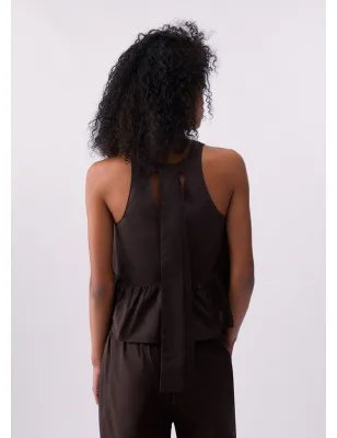 LIU JO- Top in popeline con fiocco