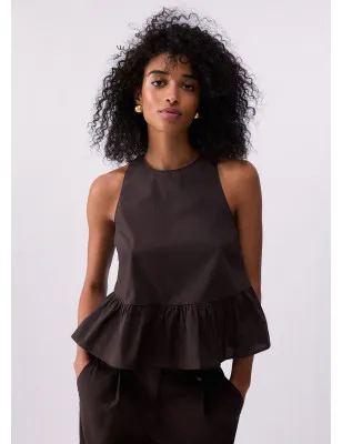 LIU JO- Top in popeline con fiocco