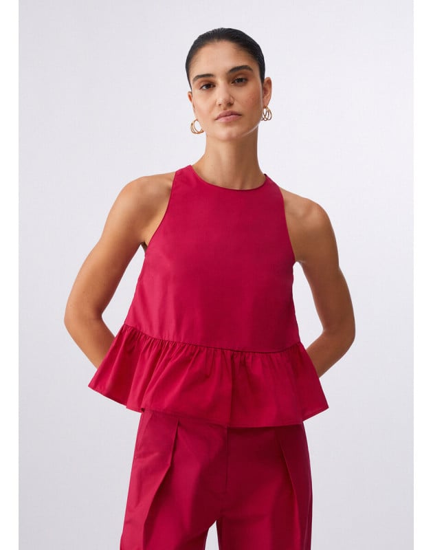 LIU JO- Top in popeline con fiocco