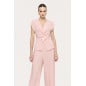 NISSA- Completo Top in crêpe con dettagli a volant e pantaloni