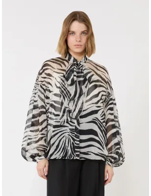 MAX MARA- Blusa in chiffon di seta stampata