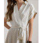 RALPH LAUREN- ABITO IN TWILL A RIGHE CON CINTURA