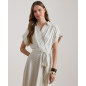 RALPH LAUREN- ABITO IN TWILL A RIGHE CON CINTURA