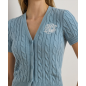 RALPH LAUREN- Cardigan a maniche corte in cotone a trecce