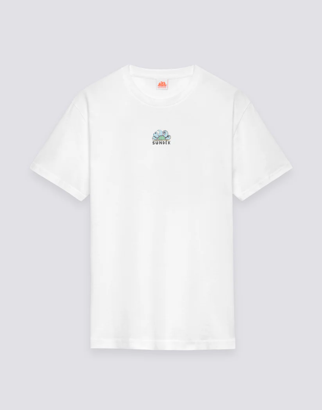 SUNDEK- T-SHIRT UOMO A GIROCOLLO CON STAMPA TIDAL SURFER