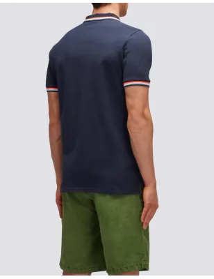 SUNDEK- POLO BRICE UOMO IN COTONE PIQUET CON DETTAGLI TRICOLOR