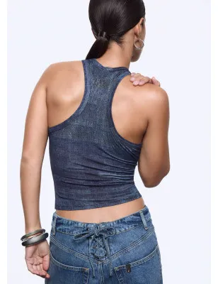 LIU JO feat Elodie- Top effetto denim